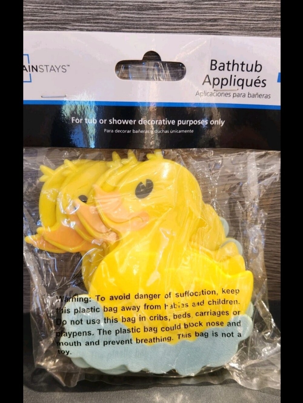 Mainstays Yellow Duck Bathtub Appliqués for decorative in a bathtub or shower